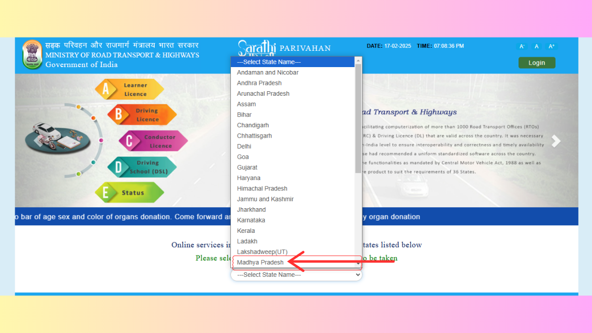 download driving licence mp