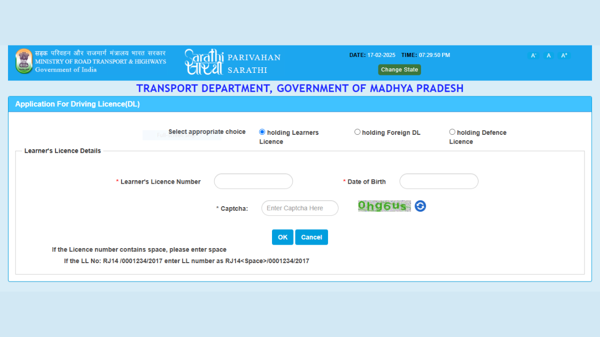 driving licence mp