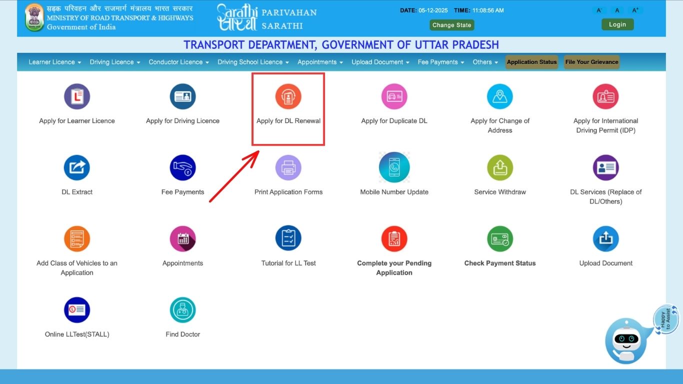 driving licence renewal online